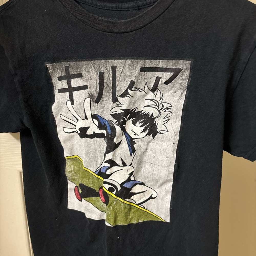 Anime Kids Black Graphic T-Shirt
